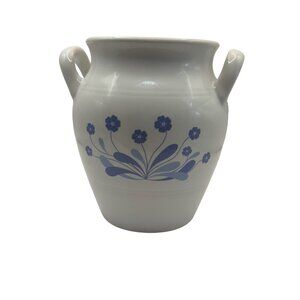 Gustavsberg Stengods Blue Floral Stoneware Vase
